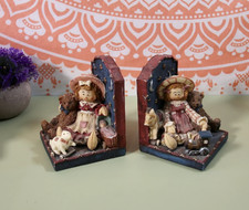 Vintage Girl And Teddy Bear Bookends Old Teddy book end