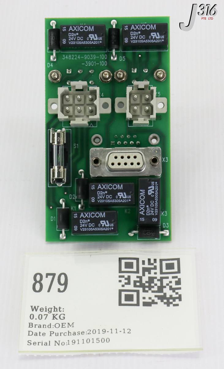 879 ZEISS PCB, 5X(AXICOM V23105A5305A201), 24V 348224-9039-100