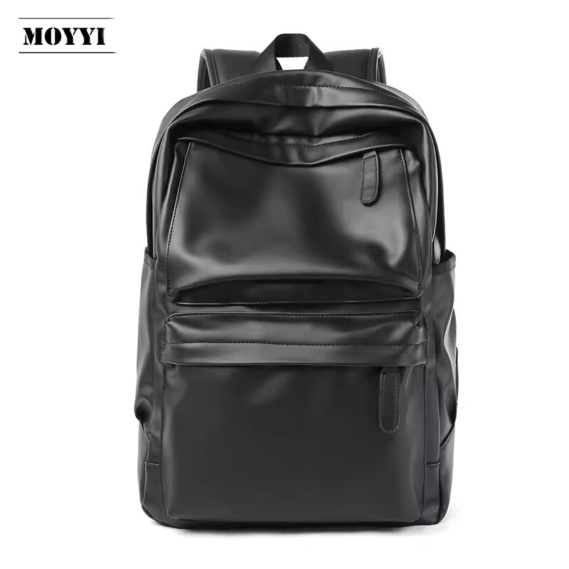 Waterproof Leather Laptop Backpack for Travel School Outdoor Men Women Mochila-image