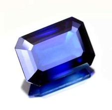 Certified Natural Emerald Cut Blue Sapphire 32 Ct Flawless Loose Gemstone
