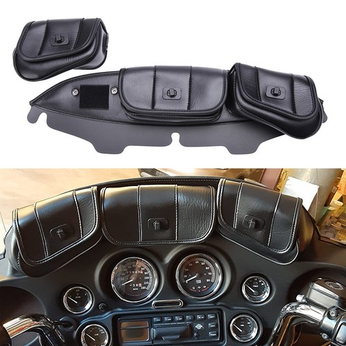 Windshield Saddle 3 Pouch Bag for Harley Electra Glide Ultra FLHTC 96