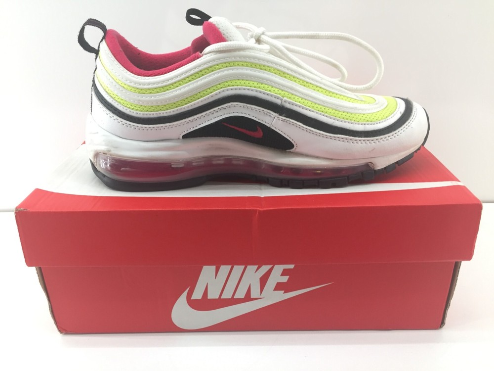Nike Air Max 97 White Black Volt Pink Youth 5 Womens 6.5 CJ9978-100
