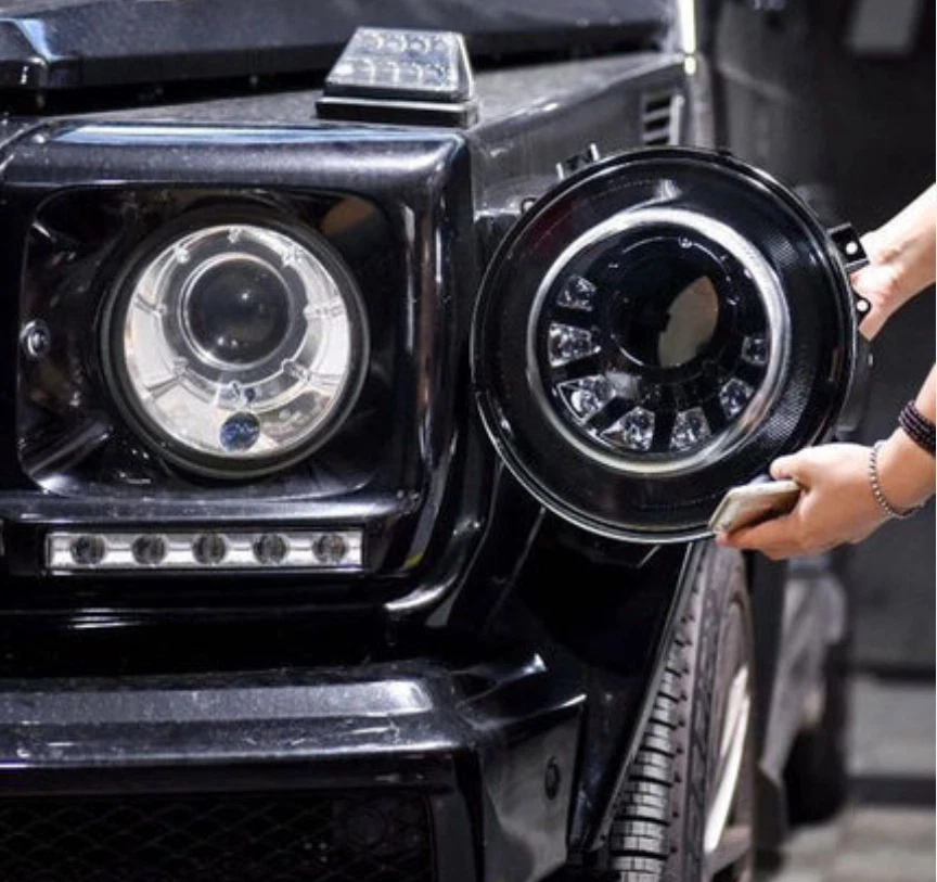 FAROS DRL negros para Mercedes Benz Clase G G G63 G55 G550 W463 2007-2017 Foto 3 de 4