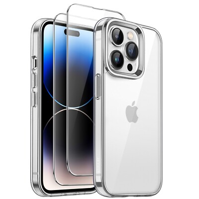 JETech 3 in 1 Case for iPhone 14 Pro 6.1-Inch with 2 Pack Screen Protectors