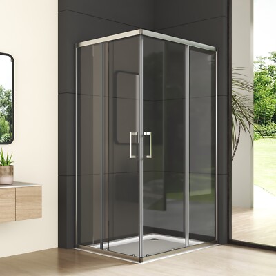 Duschkabine 90x75 80x80 Schiebetür Eckeinstieg Duschabtrennung Dusche Duschwand