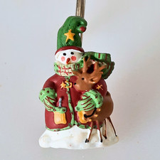 Set of 12 Shower Curtain Hooks Holiday Snowmen Christmas Guest Bath Decor
