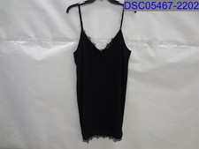 ASOS Design Womens 12 Black Lace Detail Mini Slip Dress Spaghetti Strap