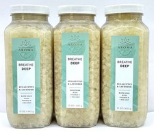 3-Pack Bath  Body Works AROMA BREATHE DEEP EUCALYPTUS  LAVENDER Bath Soak 17oz