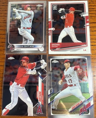 2020 2021 2022 Topps Chrome  Lot Of 4 Shohei Ohtani Cards Optic Angels MVP