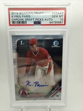 2019 Bowman Chrome Draft Picks Kyren Paris Auto! PSA 10!!