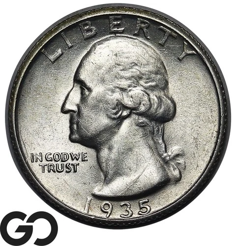 1935-D Washington Quarter, Choice AU++