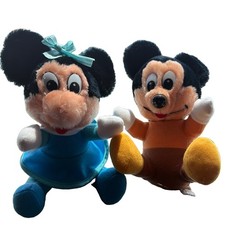 2 Vintage 1984 Walt Disney Mickey's Christmas Carol Plush Mickey Minnie Mouse
