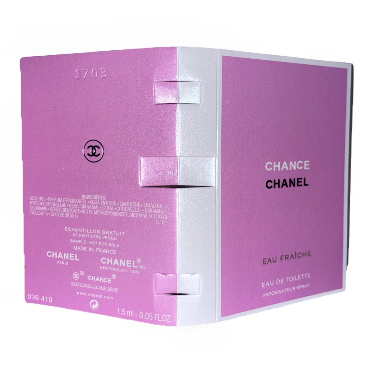 CHANEL CHANCE EAU FRAICHE EDT 1.5ml PERFUME SPRAY SAMPLE VIAL/ +