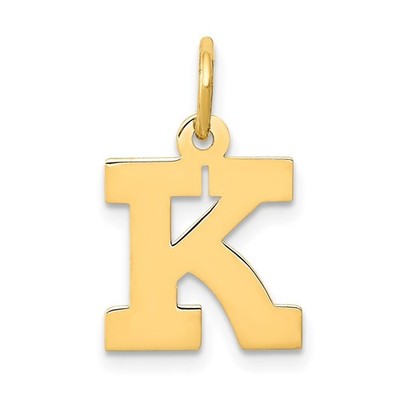 14k Yellow Gold, Amanda Collection, Small Block Initial K Pendant P10415-K