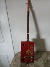 2 string acoustic electric slide cigar box guitar