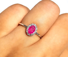 Natural Ruby Ring Engagement Promise Ring Valentine's Gift For Her, Mum GF