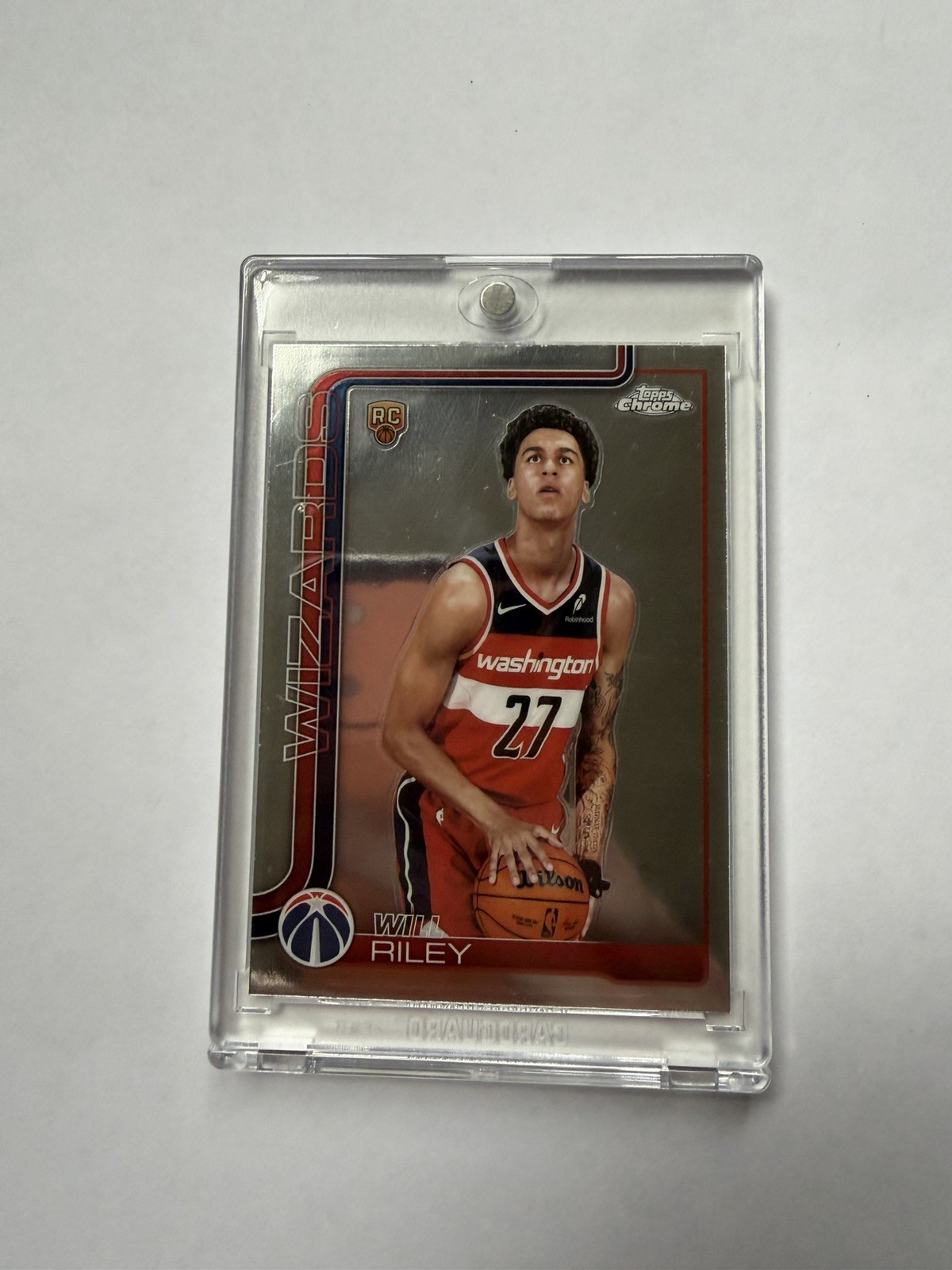 2025-26 TOPPS CHROME WILL RILEY ROOKIE #271 WASHINGTON WIZARDS IMAGE VARIATION
