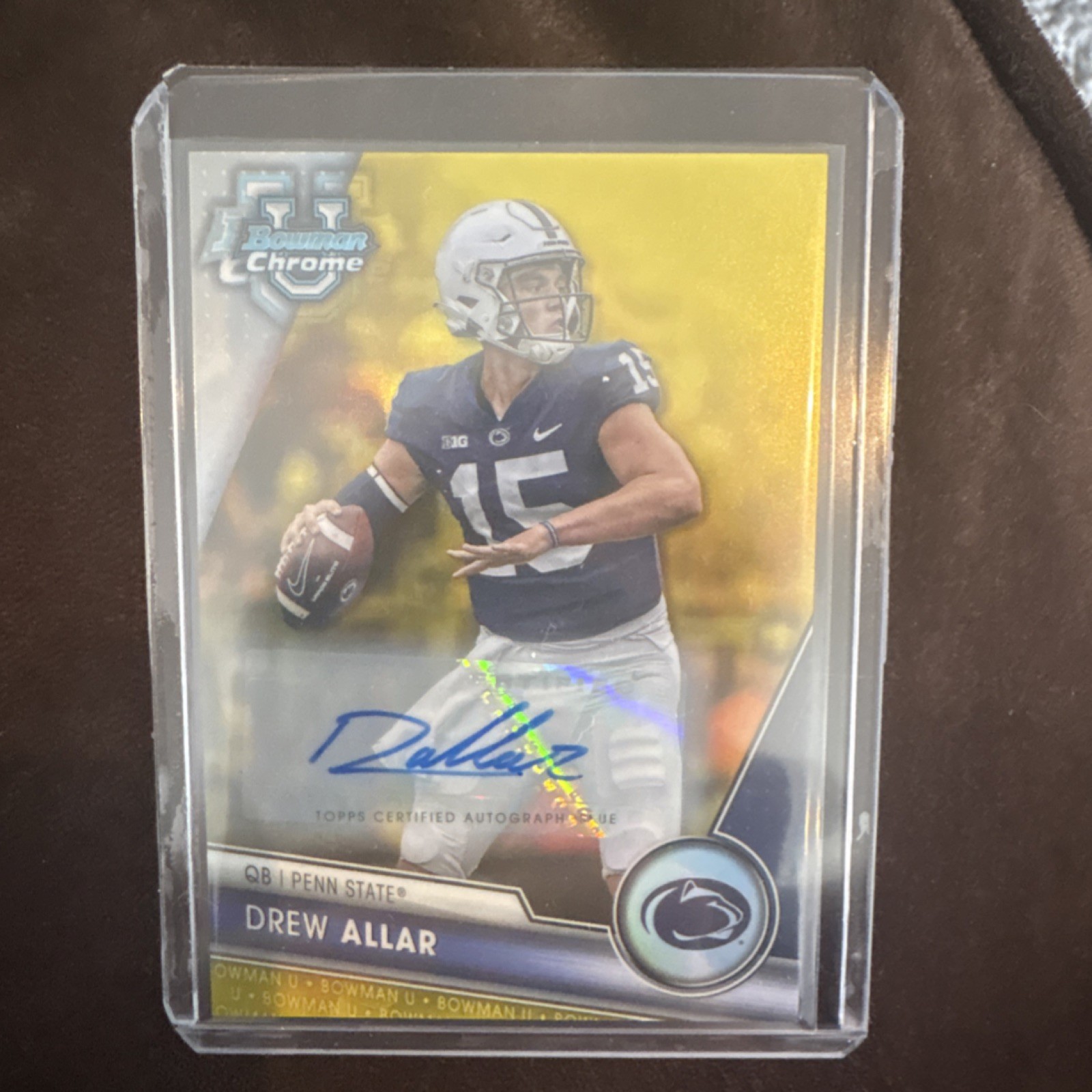 2023 Bowman University Chrome Drew Allar Yellow Refractor Auto /75