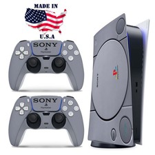 Retro PS1 Replica PS5 Console  Controller Vinyl Skin Wrap Decal Set
