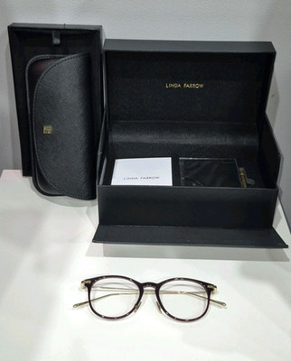New LINDA farrow  LF01C4 TITANIUM EYEGLASSES  AUTHENTIC WITH CASE $899