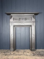 Antique Victorian Large Cast Iron Fireplace Surround Suitable For Wood Burner