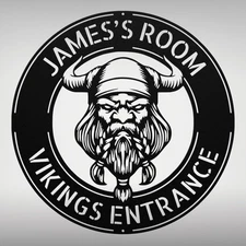 Custom Viking Hat Metal Sign Personalized Norse Decor for Home or Office