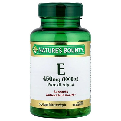 2 X Nature's Bounty, Vitamin E, Pure Dl-Alpha, 450 mg (1,000 IU), 60 Rapid Rele