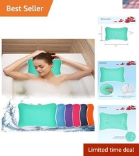 Ergonomic Bathtub Pillow Quick Dry Mesh Supports Neck Back - New Green