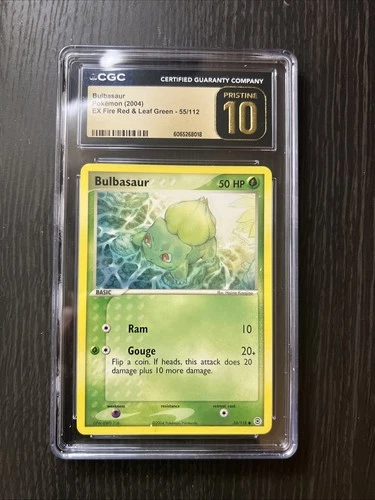 CGC 10 PRISTINE Bulbasaur 2004 Pokemon Card 55/112 Fire Red Leaf Green