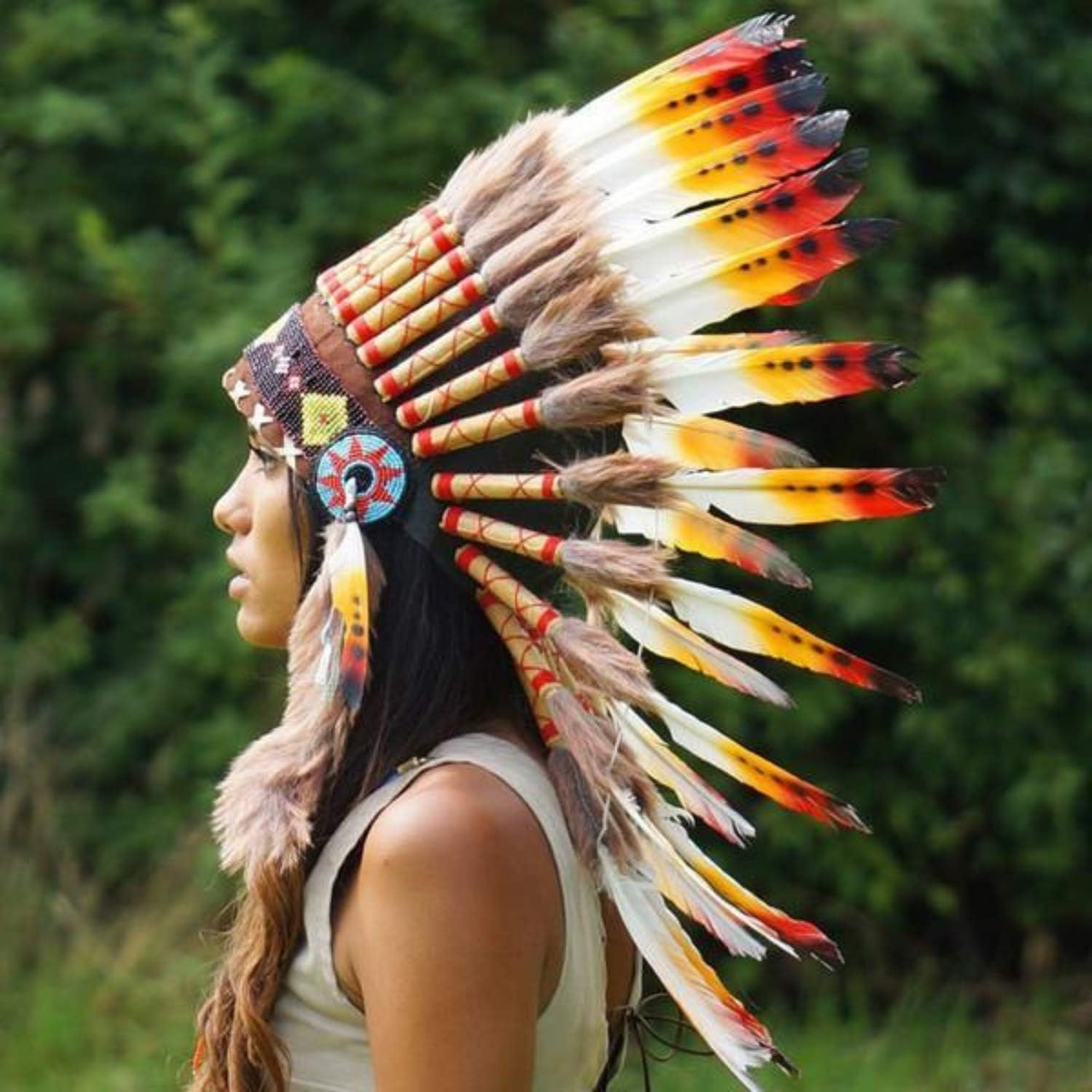 Feather Headdress | Native American Indian Inspired | Choose Color 