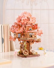 Rolife DIY Miniature Sakura House Set - Sakura Tree House, 3D Wooden Japanese Sa