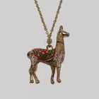 Avon Gold Llama Festive Necklace Christmas Jewellery Pendant Long Chain Bright
