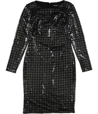 Ralph Lauren Womens Sequined Cocktail Dress, black, 4
