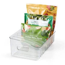 YouCopia FreezeUp Freezer Organizer Bin BPA-Free Clear Fridge, Adjustable Div...