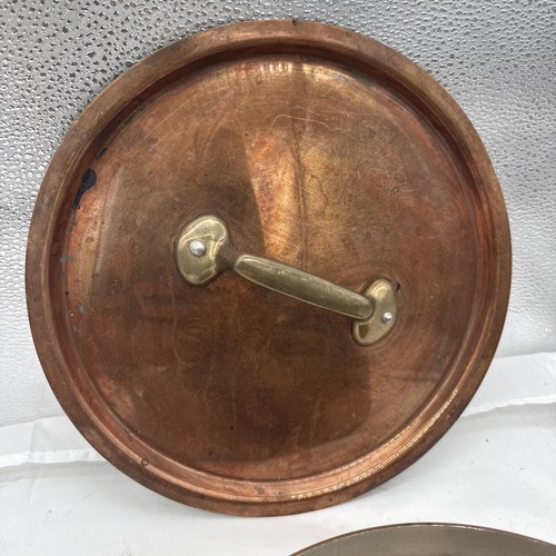 Vintage 9.5in Copper Saute Pan With Lid - Picture 5 of 19
