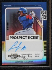 2021 Panini Contenders Prospect Ticket Optic Holo Prizm Luisangel Acuna Auto ez6