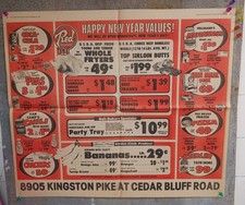 1965 Knoxville TN Red Food Supermarket Newspaper Ad Coca-Cola Pizza Hellmann's