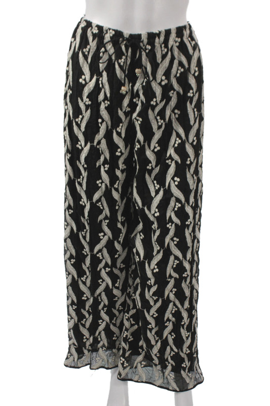 Sabina Musayev Womens Harem Floral Drawstring Pants Black Polyester Size XS