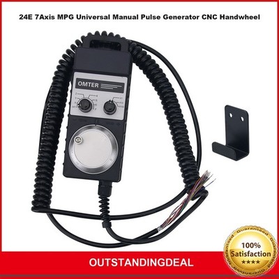 24E 7Axis MPG Universal Manual Pulse Generator CNC Handwheel 100PPR 24V ot25