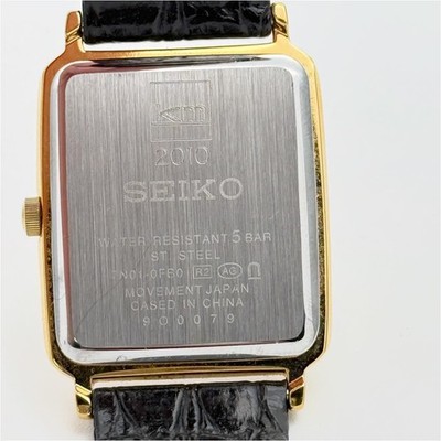 SEIKO 7N01-0FB0 Quartz Analog Gold Tone Black Strap in Hand Square