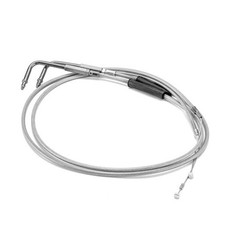 Extended Length Throttle Cable and Idle Cable Kit Stainless Steel 40" Chrome