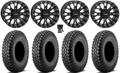 System 3 ST-3 14'' Wheels Black 28'' Incursion A/T Tires Polaris RZR