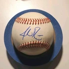 Autographed Baseball game used JOHN RAVE Kansas City Royals