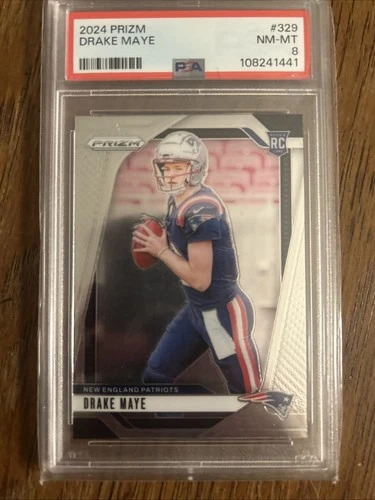 2024 Panini Prizm Rookie Drake Maye #329   PSA 8