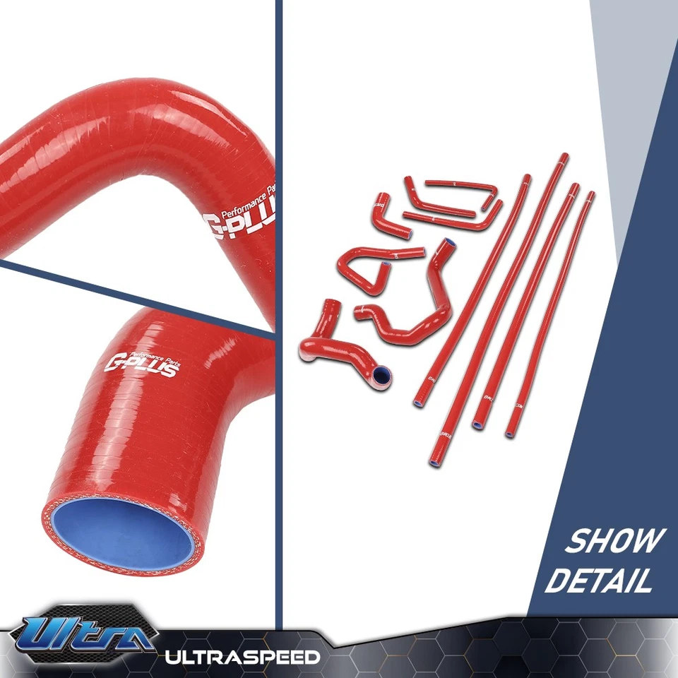 Kit de mangueira de radiador e aquecedor vermelho compatível com 88-94 Ford F150 F250 F350 Bronco 5.0L 5.8L - Imagem 4 de 4