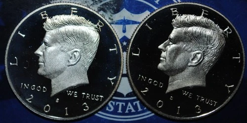 2013 S Kennedy Half Dollar Proof  Clad and  Silver LOT OF 2 {{{3c04