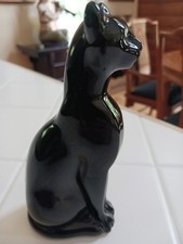 Vintage French Baccarat Egyptian Black Cat (r...