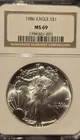 1986 $1 American Silver Eagle Dollar NGC MS69