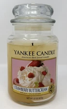 Yankee Candle STRAWBERRY BUTTERCREAM Large Jar Candle, 22oz  *75% LEFT*