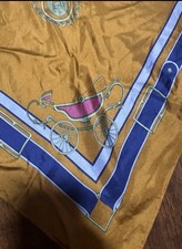 Vintage Silk Scarf Horse Carriage Equestrian Print Luxury Square Designer Style
